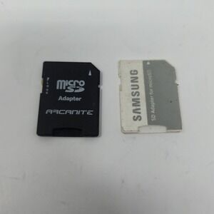 Lot of 2 Micro SD to SD Card Adapter Samsung OEM White & Arcanite Black Tested